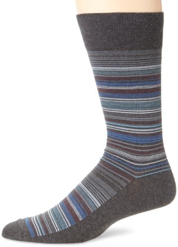 Perry Ellis Men's Multi-Stripe Mercerized Cotton Dress Sock