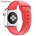 Threenine Watch Band, Durable Soft Silicone Compatible Watch Strap Replacement Sport Band Watch Band Series 4 Series 3 Series 2 Series 1 Sport, Edition (Watermelon Red, 40mm(38mm) S/M)