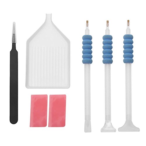 VKTECH Quick Point Drill Pen Kit DIY Diamond Paint Tool Craft Needlework Accessories, with Tweezers