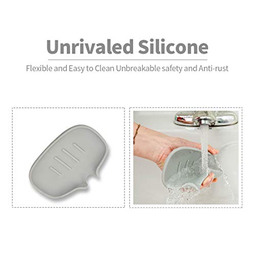 Awopee Silicone Soap Dish with Drain, Bar Soap Holder for Shower