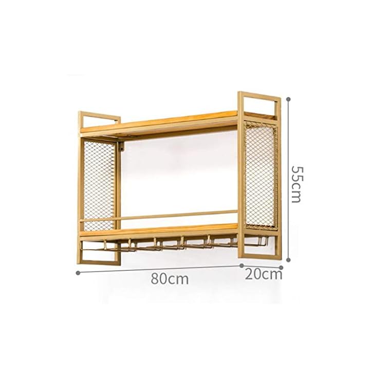 Dsrgwe Weinregal, Massivholz Retro Industrie Weinlager Regal Metall mit