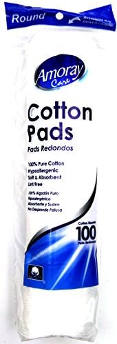 100% Pure Cotton Hypoallergenic Lint Free Cotton Pads 100 Pieces Selection (1 PACK)