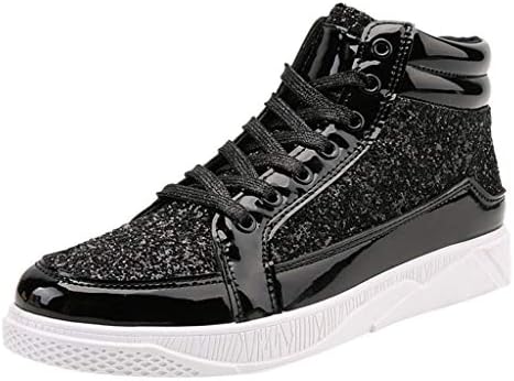 Mens High-Top Trainers Colorful Mirror Trend Sneakers Nightclubs Sequins High-Top Casual Shoes Party Dance Shoes for Men/Boys by Kinlene