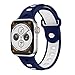 Watch Band 20mm for Apple Watch Series 4 40mm, Meidexian888 Goose Egg Buckle Two-Color Silicone Strap Quick Release Adjustable Size (Navy)thumb 1