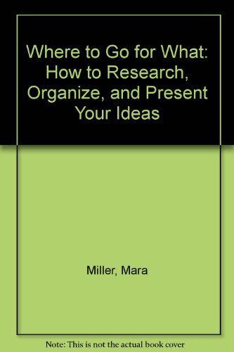 Where to Go for What: How to Research, Organize and Present Your Information