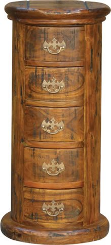 Granary 5 Drawer Drum Chest Rustic Wooden Storage Unit Amazon Co