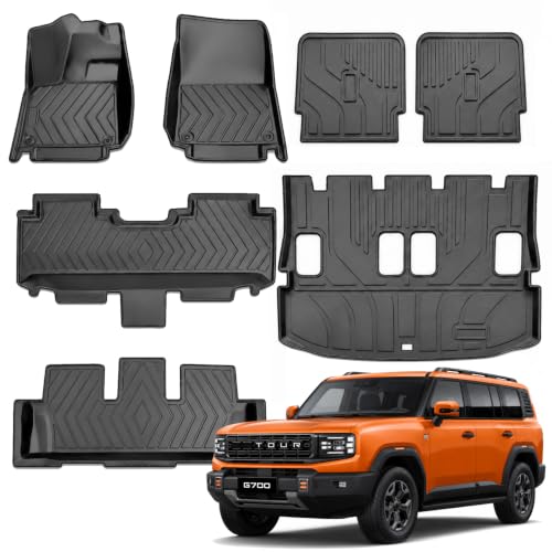 Car Floor Mat Fits For Jetour G700 2025-2026 TPE 6Seats All Weather Protector Single Layer Car Foot Mats Waterproof Anti-Dirty Rubber Mat G700 Interior Accessories(Jetour G700 6 Seats)