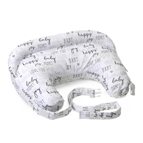 Boppy Deluxe Nursing Pillow, Breast and Bottle Feeding Support, Ergonomic Shape to Support with Mother and Baby, Full Padding, Removable and Machine Washable, 0M +