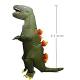 LuckySun Adult T-Rex Dinosaur Inflatable Costume Green With Exclusive Drawstring Bag …