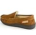 Alpine Swiss Yukon Mens Suede Shearling Slip On Moccasin Slippers Chestnut 9 M US