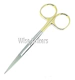 Scissors 4.5 inch Straight Gold Plated Handle Dental Surgical Art & Craft by Wise Linkers