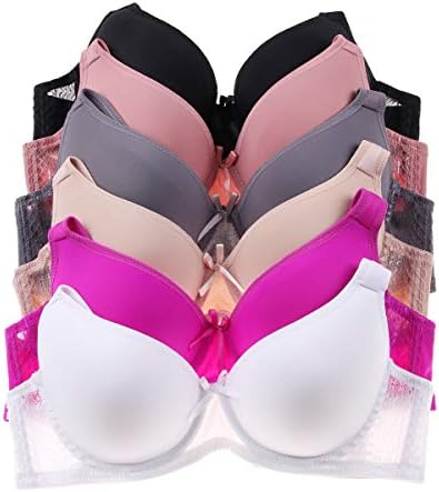 Romals Plus Size Underwire Bra for Women's Push up Bra Set of 6 Pack of Sexy Full Cup Bra