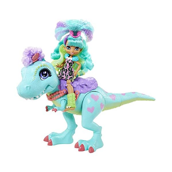 Cave-Club-Rockelle-Tyrasaurus-Doll-Figure Cave Club Rockelle Doll and Tyrasaurus Dinosaur Pal Playset with Accessories, Gift for 4 Year Olds and up