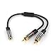 KabelDirekt – (0.5 feet Y Adapter (1 x 3.5mm Female to 2 x RCA Male) – Pro Series