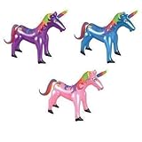 3 Pack Inflatable Unicorns - 36