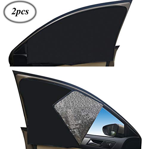 Side Window Sunshades for Car - 2 Pcs Front Sun Shades for Baby Women Men Black Car Curtains Foldable Upgraded Version of Magnetic(Front-2)