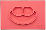 ezpz Happy Mat - One-piece silicone placemat + plate (Coral)