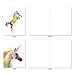 The Best Card Company Assorted Watercolor Animal Blank Greeting Card Box Set - Incl. 10 Unique Notecards Designs + Envelopes, Thank You, Invitations, More - Funky Rainbow Unicorns AM6748OCB-B1x10