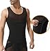 Showbellia® Men Shapewear Tummy Stomach Control Girdle Vest Waist Trimmers Corset Compression Slimming Abdomen Tank Tops Hook & Eye Closure, Black, One Size Fits Waist 34-44