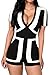 Shawhuwa Womens Sexy V Neck Short Sleeve Party Romper Clubwear Medium Black