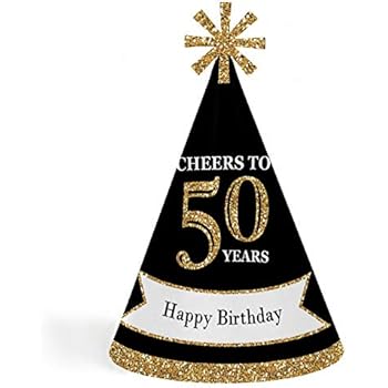 Amazon com Adults 50th Birthday Gold Cone Birthday 