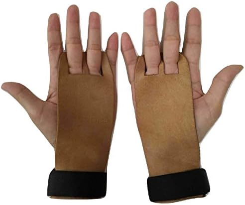 2 hole hand grips for Gymnastics, Cross Training, pullups, weight lifting, chin ups, training, exercise, kettlebell, more. Protect your palms from rips! (Medium 4.53 Inch)