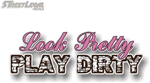 22" Look Pretty Play Dirty Vinyl Decal for 4x4 Offroad Truck Box Decal Sticker