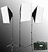 Fancierstudio 2400 watt lighting kit softbox light kit video lighting kit with Background stand 6'x9' Black, White and Chromakey green backdrop by Fancierstudio UL9004S3 6x9BWG