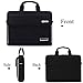BRINCH Laptop Bag Oxford Fabric Portable Notebook Messenger Bag Shoulder Briefcase Handbag Travel Carrying Sleeve Case w/Shoulder and Luggage Strap for Men Women Compatible 17-17.3 Inch Laptop, Black