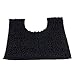 VDOMUS Contour Bath Rug, Soft Shaggy U-Shaped Toilet Floor Mat Bathroom Carpet, 19.5 X 19.5 inches - Black