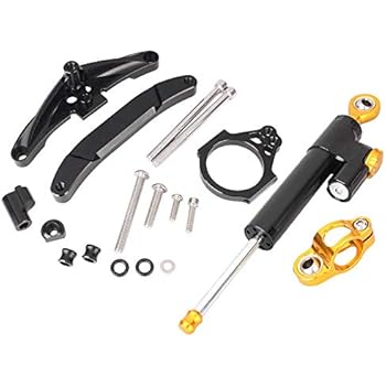 Newsmarts Aluminum Steering Damper Stabilizer Buffer Control Bar, Steering Damper Stabilizer with Mounting Bracket Kit for Yamaha FZ1 FAZER 2006-2015