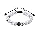 MAOCEN Distance Relationship Bracelet for Lover-2pcs Black Lava Rock & White Howlite Stone 8mm Beads (Braided)