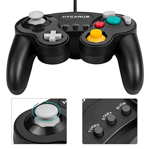 image for Gamecube Controller, HYCARUS 2 Packs White Black Game Cube Controller 