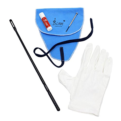 image for Baosity 5-in-1 Cleaning Kit for Musical Flute Piccolo Woodwind Instrum