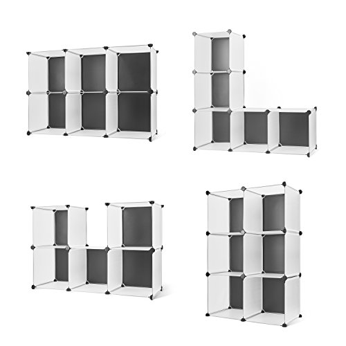 Titan Mall Storage Cube Organizer DIY Plastic Closet Organizer Shelf 6-Cube Cabinet Bookcase Chests Space-saving White