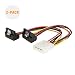 Molex to SATA, CableCreation [2-Pack] 6-Inch Molex 4 Pin to 2 x SATA 15 Pin Down Angle Female Power Cable primary