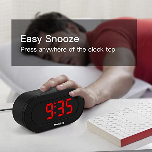 REACHER Small LED Digital Alarm Clock with Simple Operation, Full Range