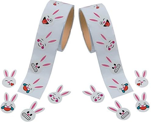 fun express toyco Easter Stickers - Easter Emoji Bunny (2 Rolls)