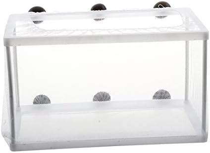 TOOGOO(R) Fish Tank Plastic Frame White Net Fry Hatchery Breeder w Suction Cups