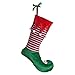 Teresa's Collection 23 Inch Delightful Elf Christmas Stocking with Striped Decorative Corduroy, Themed with Tree Skirt (Not Included)