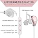 Sweatproof Sports Bluetooth Headphones KindaiYi Best Wireless in Ear Earbuds w/Mic IPX4 Waterproof Cordless Earphones Noise Cancelling Headsets for Gym Workout 10 Hours Play Time (Rose Gold)