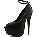 Women's Extreme High Fashion Ankle Strap Peep Toe Hidden Platform Sexy Stiletto High Heel Pump Shoes