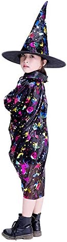 KEBY Halloween Costumes for Kids Witch Wizard Cloak with Hat Cosplay Wizard Cape and Hat Child's Costume Fancy Dress Clothing for Party