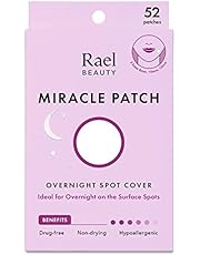 Rael Miracle Overnight Spot Cover - Thicker & Extra Adhesion, Hydrocolloid Patches, Stickers for Face, Absorbing Cover, 3 Sizes (52 Count)