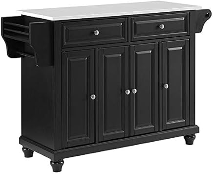 Amazon Com Crosley Cambridge White Granite Top Kitchen Island In