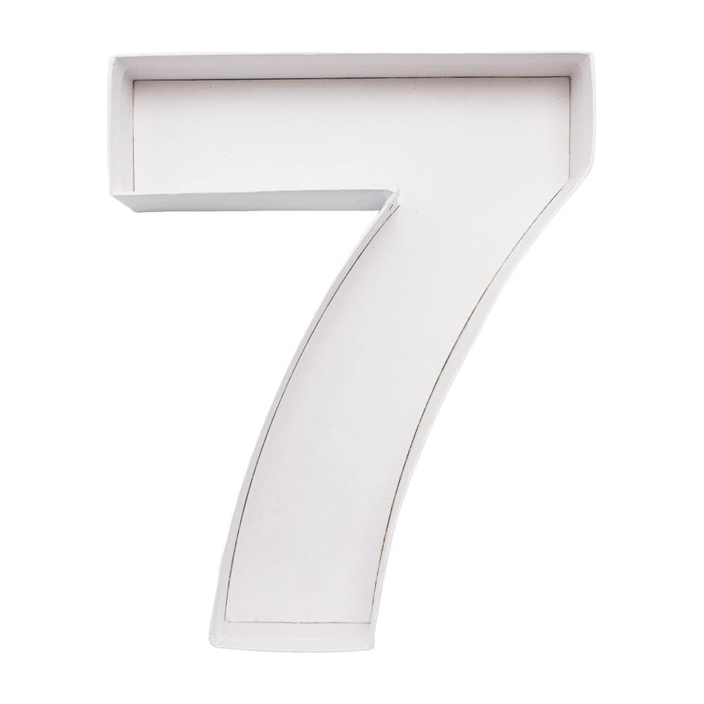 WENPACK 20.8cm Fillable Cardboard Number Paper Mache Shaped Container Box Birthday Party Tray(White, 7)…