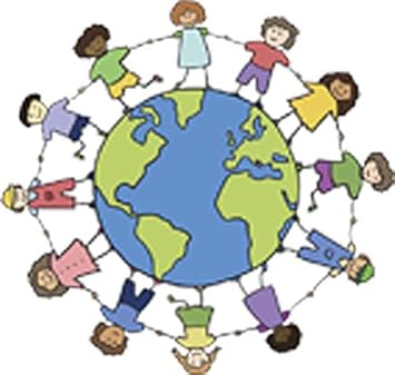Amazon Com Happy Ninos Del Mundo De Manos Sosteniendo Una Con Centro De La Tierra Vinilo Calcomania Arte Manualidades Y Costura