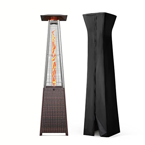 Pamapic 42000 BTU Pyramid Outdoor Patio Heater with Cover,Rapid Heating