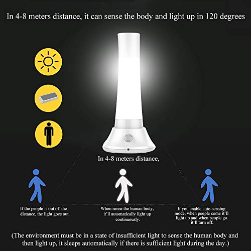 BIAL Night Light, [ Color Changing & Warm Light ] Motion Activated Table Lamp, Rechargeable Bedside Light Bedroom Living Room Lamp for Baby Kids Girls - Thumbnail 3