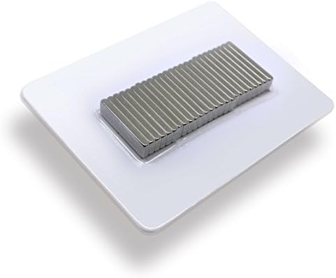 25 x Neodymium Magnets, Rectangular | 20 x 5 x 2 mm | Nickel-Plated (NiCuNi) | approx. ~ 1.4 kg pull | Pack of 25 Magnets-block | N40